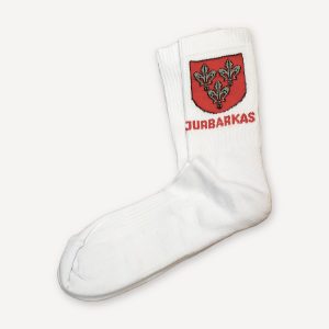 Kojinės Jurbarkas su miesto herbu ir užrašu